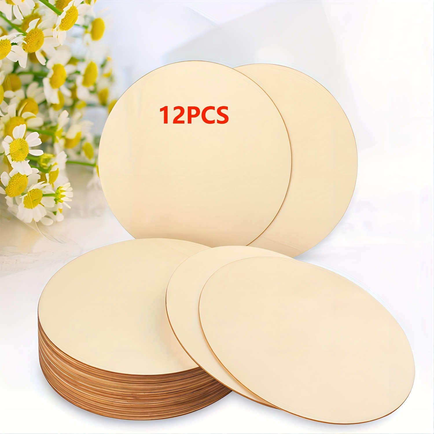 Round Wooden Boards Crafts Painting Christmas Decorations - Temu