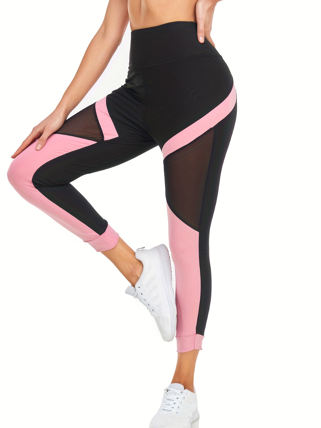 Women's Legging Size XL NYL SPORT High Waisted Yoga Capri Mesh