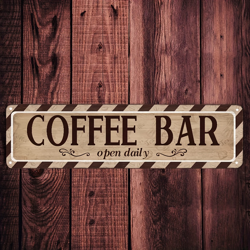 Vintage Coffee Bar Sign Kitchen Coffee Bar Wall Decor - Temu