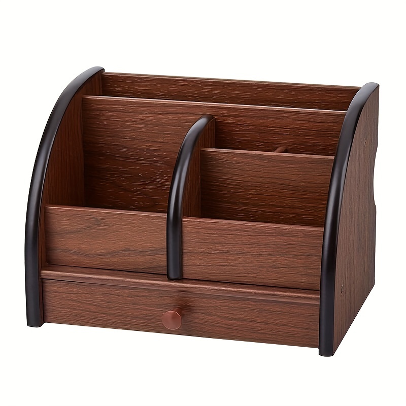 

Wooden Medium Drawer Desk Organizer With Pen Holder And Card Slots - Rust Resistant, Wood Fiber Material