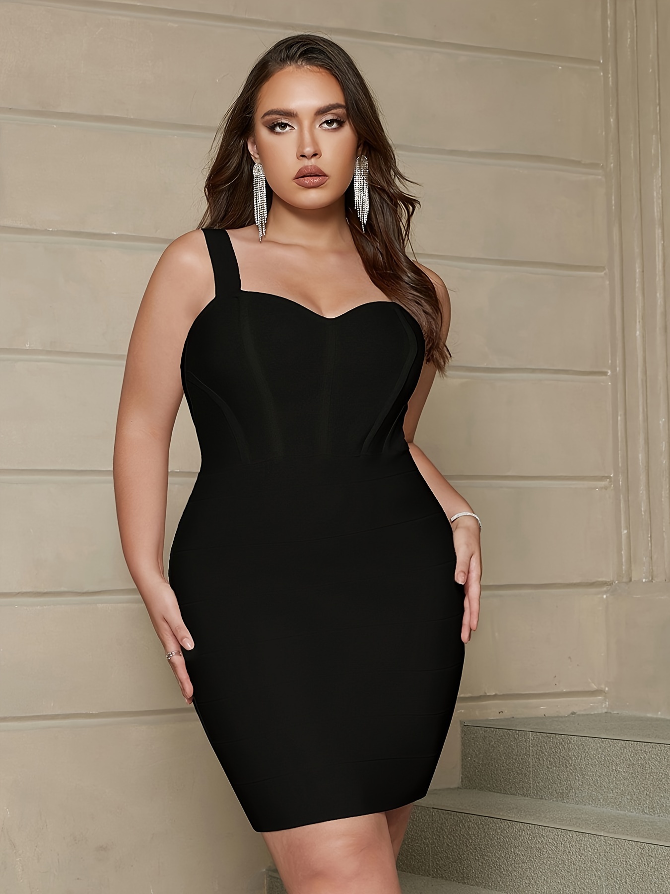 plus size black pencil dress Plus Size Black Dress Funeral Women Work Cocktail Wedding Guest Business  Semi Formal Midi Elegant Party Pencil Dresses at Amazon Women's Clothing  store