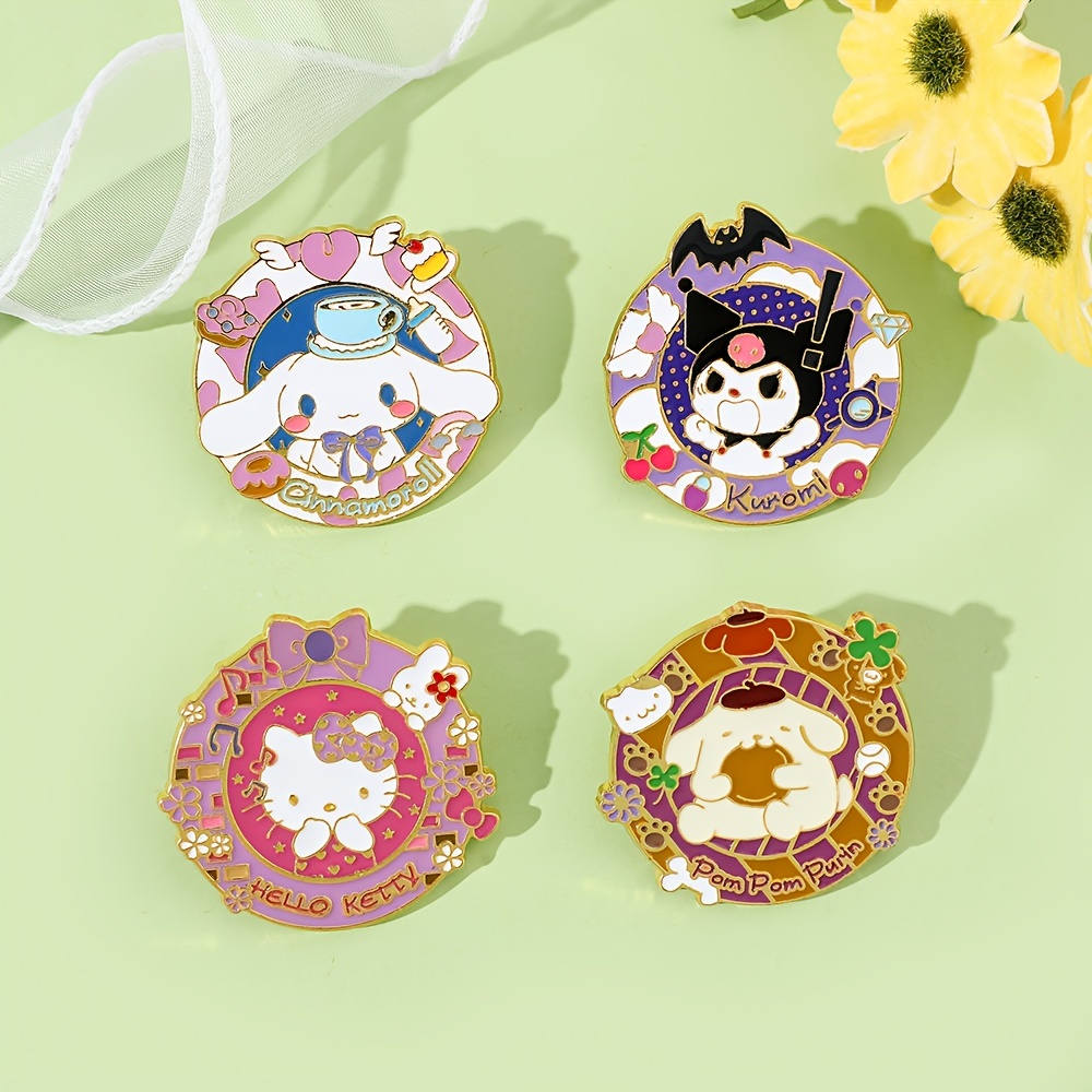 Cute Pins Sanrio Hello Kitty Kuromi Badges Popular Anime Brooch