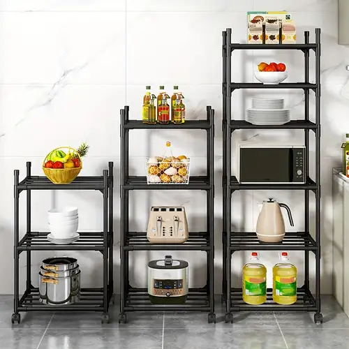 Storage Rack With Fence Oven Pot And Bowl Rack Home Living - Temu