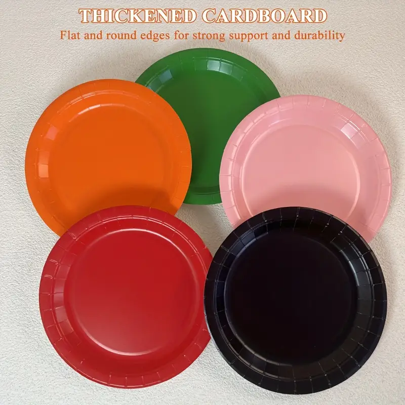 7/ Thick Disposable Paper Dining Plates, Barbecue Birthday Cake