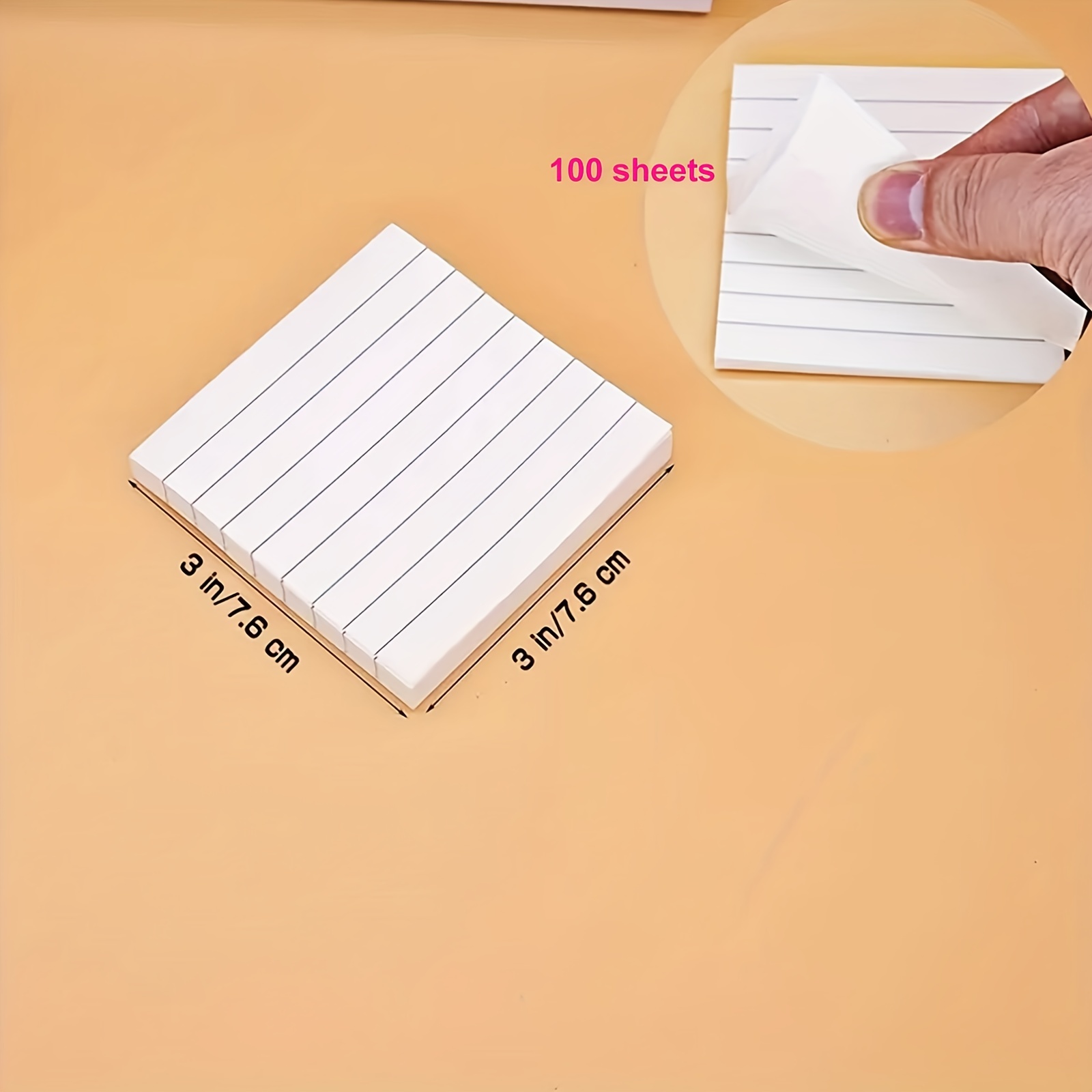 White Sticky Notes, 6 Pads, 3 X 3 Inch, 100 Sheets/Pad, Self-Stick Notes  Pads, Easy Post Notes for Office, School, Home (White)