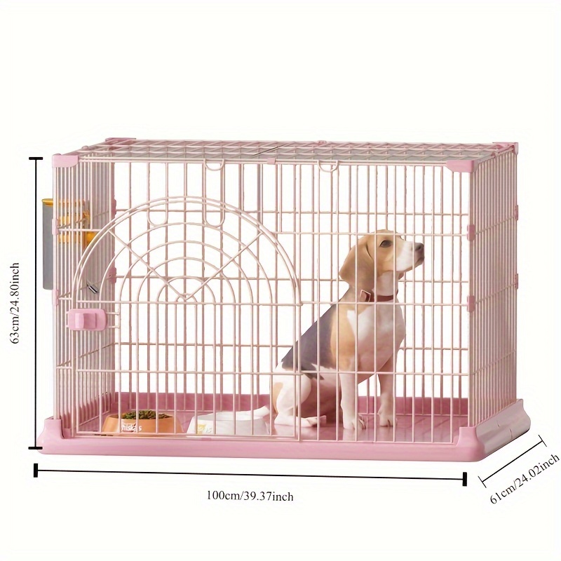 Large pink 2024 dog cage