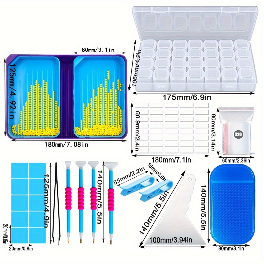 58pcs Diy Diamond Painting Tools And Accessory Kit, Variety Sizes