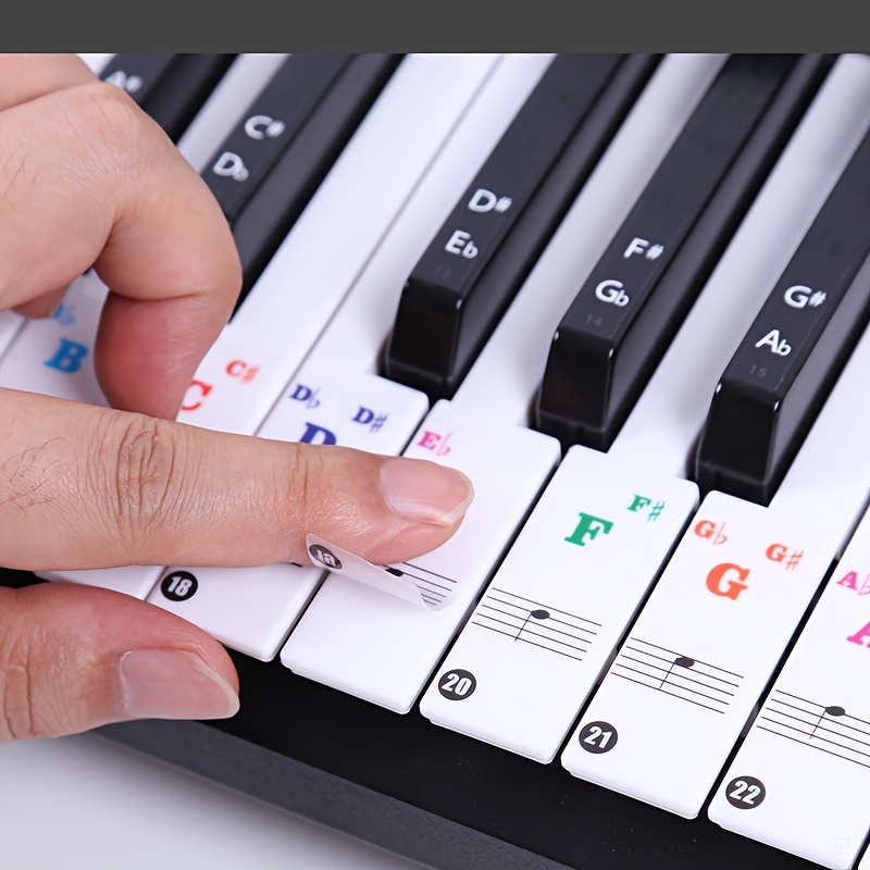 Transparent 54 61 88 touches clavier électronique clé autocollant Piano  Stave Note autocollant pour touches blanches 