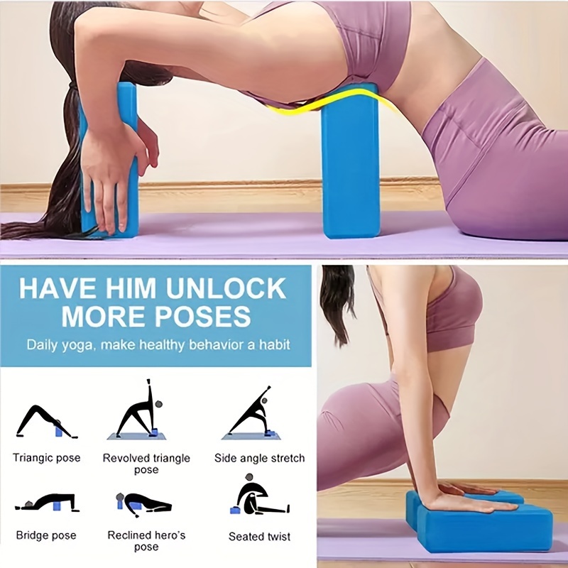 Mind Reader Yoga Block High Density EVA Foam Blocks Non-Slip Surface for  Yoga, Pilates, Meditation, Supports Deepen Poses, Improve Strength and Aid