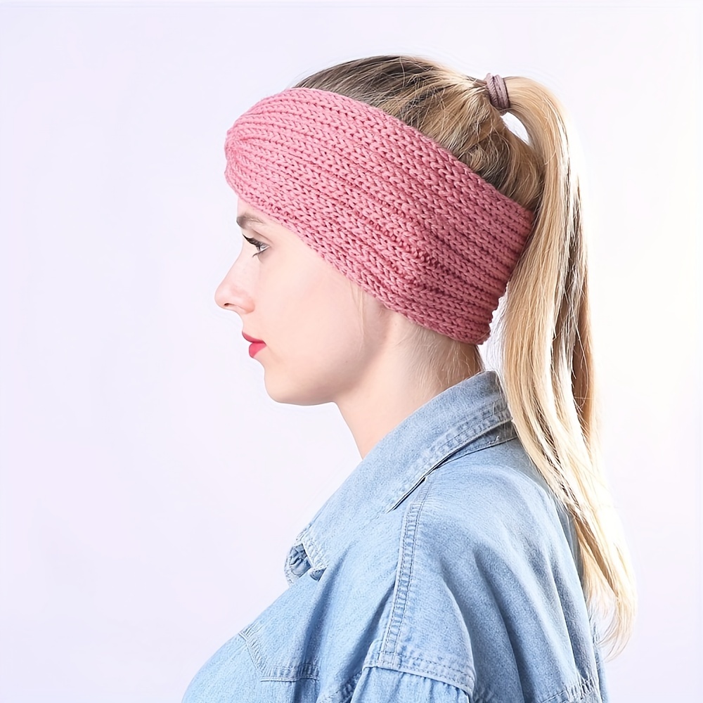 Winter Hairband For Women Women's Winter Headband - Crochet Knitted Wool Blend Hairband Earmuffs In Cross Pattern Winter Headband For Women - Foto 11