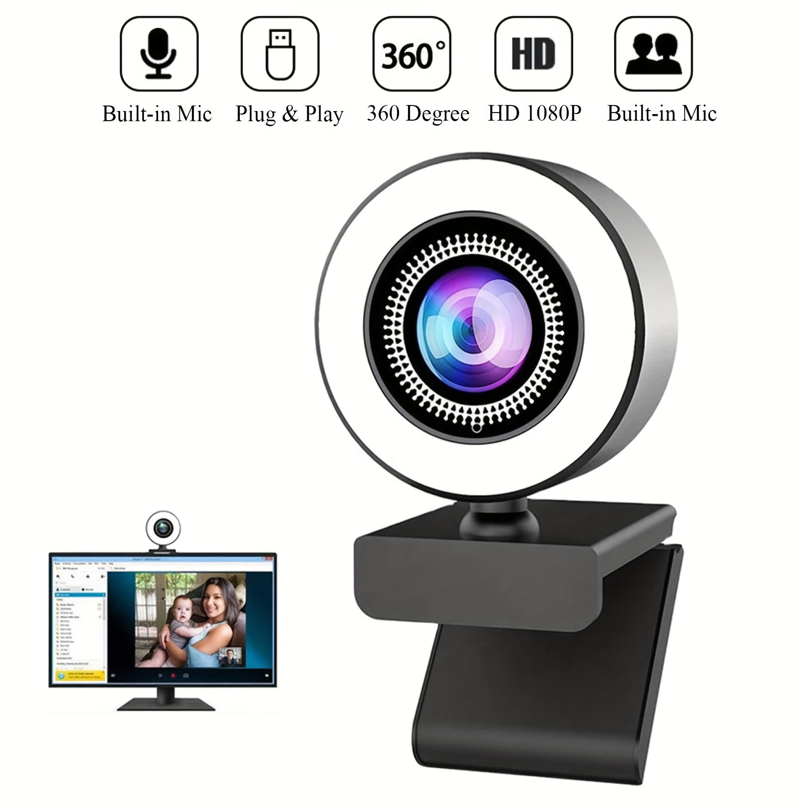 New USB HD LED Webcam Camera,Desktop HD Webcam For Computer PC