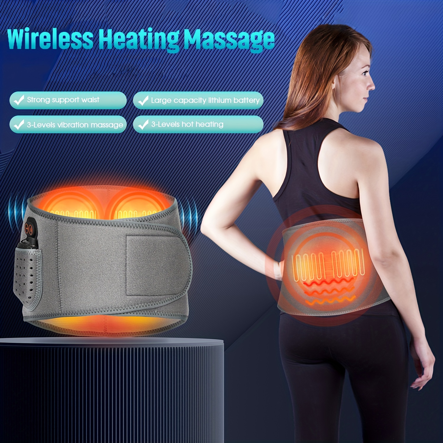 Fast Heating Pad Belt Protection Vibration Massage - Temu