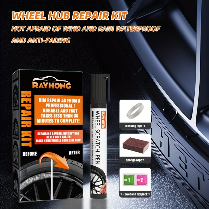 Car Wheel Rim Scratch Repair Kit Car DIY Alloy Wheel Repair Adhesive Kit  Universal Auto Rim Dent Scratch Care Accessories - AliExpress