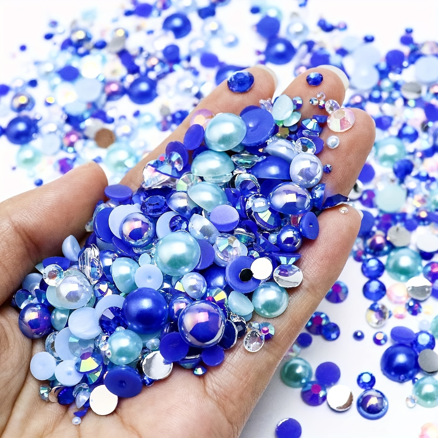 3mm-10mm Half Pearls for Crafts Mixed Sizes 60g craft pearls for Tumblers