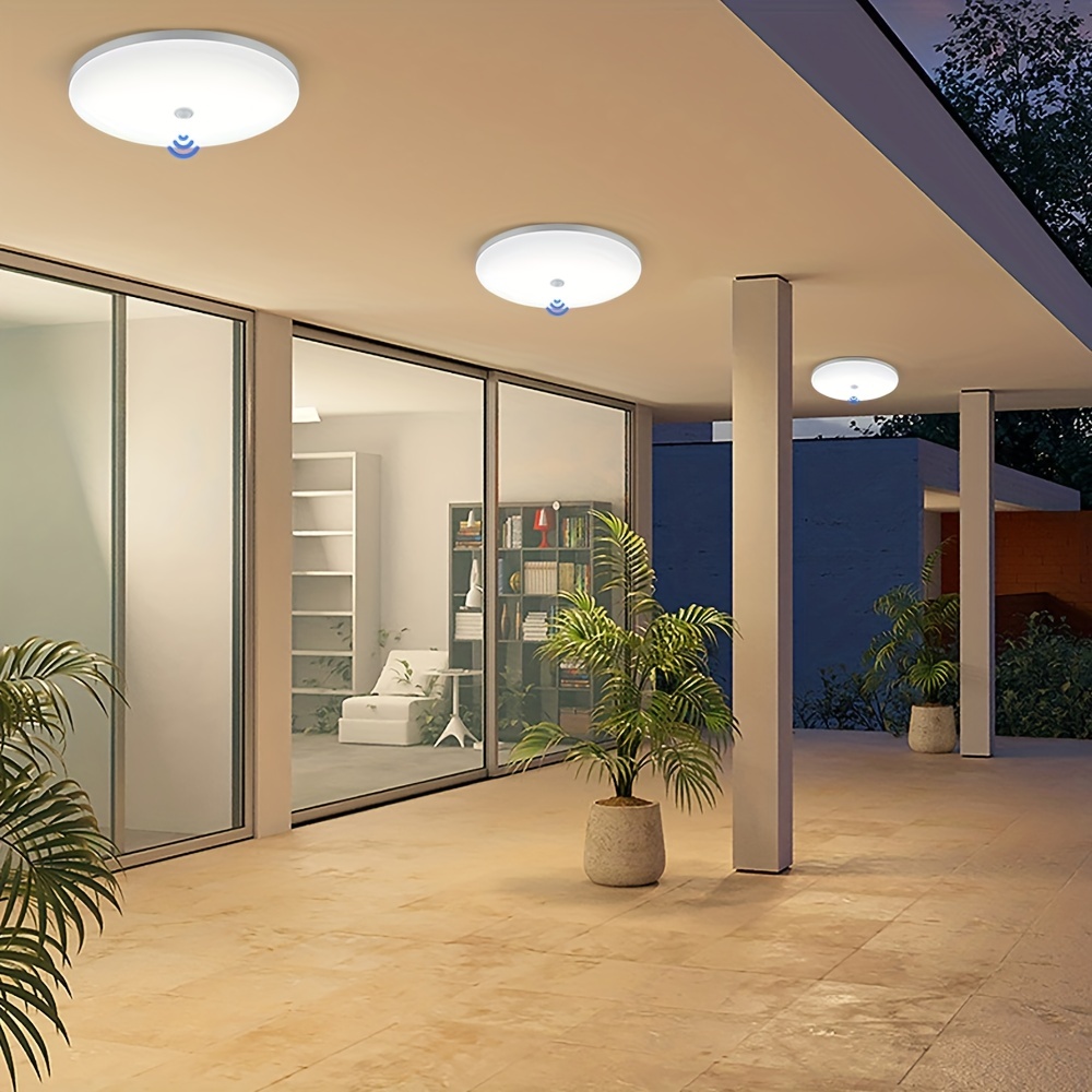 Hisoo Motion Sensor Light Indoor, 18W LED Flush Mount Ceiling Light  Fixtures for Bathroom Hallway Kitchen Porch Stairs-1600LM Bright Motion  Sensor