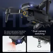 E88 Drone Quadcopter, Dual Camera Height Hold, Gesture Photography, LED Light, One Button Lifting, Tumbling, Gear Adjustment, Bonus Storage Bag Included, Christmas Gift, Birthday Gift, Toy Remote Control Aircraft details 4