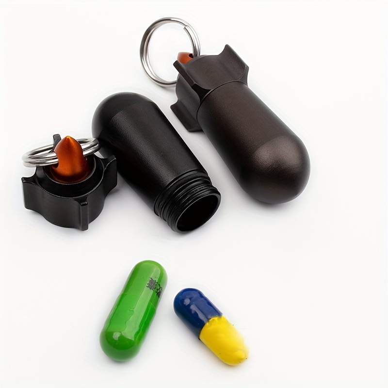 

1pc Aluminum Mini Pill Box, Creative Rocket Pill Storage Organizer, Waterproof Portable Medicine Storage Box, Travel Outdoor Carrying Box