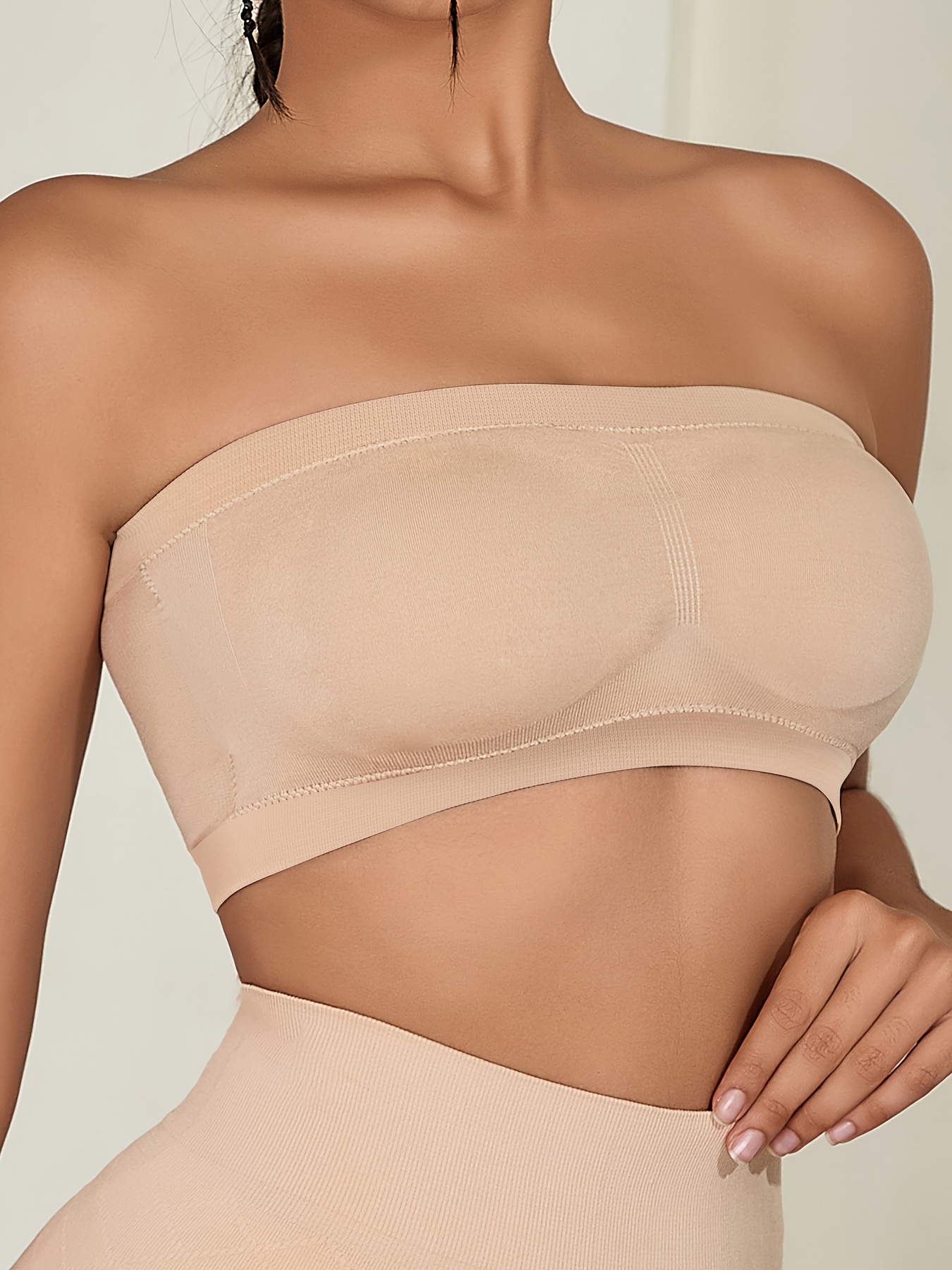 Strapless Crop Tops Casual Solid Stretch Tube Top Women's - Temu