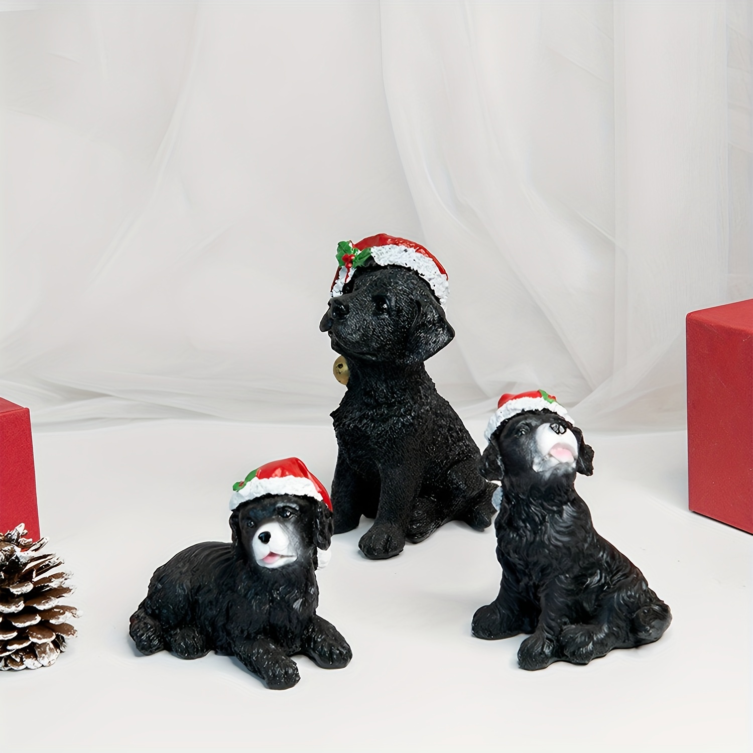 4in1 Pug Dog In Santa Hat Ornament In Christmas Sticker - Temu