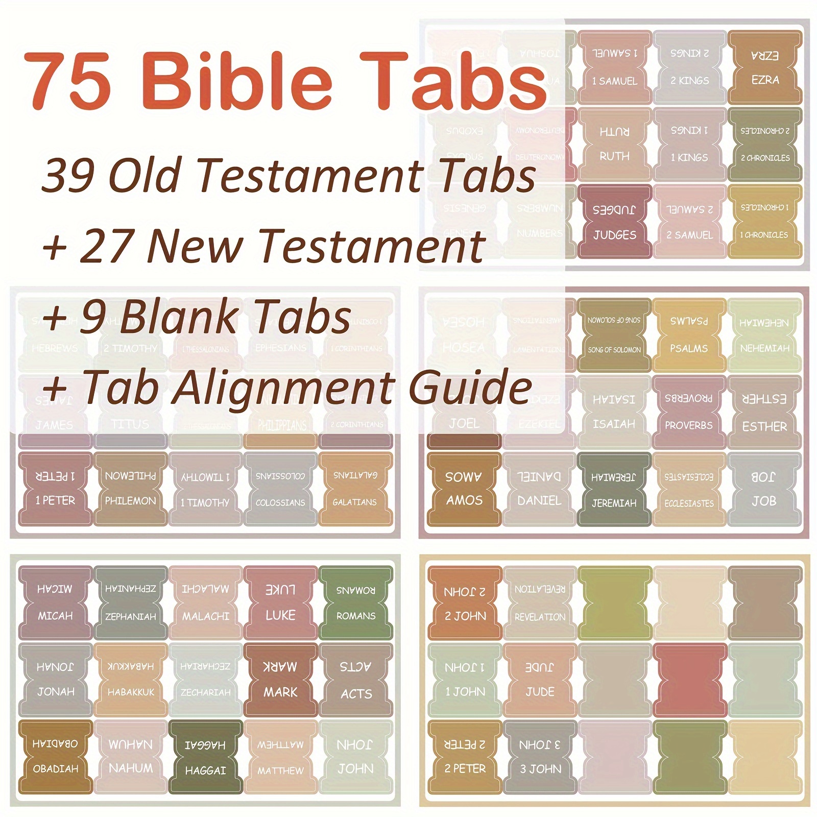 75 Tabs Laminated Journaling Supplies Bible Old And New Testament