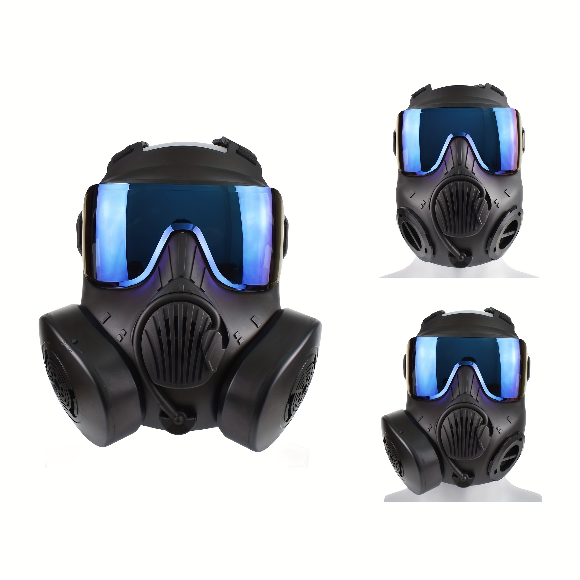Tactical PJ Airsoft - Juego de casco y máscara de protección facial  completa, con gafas antivaho desmontables para paintball CS
