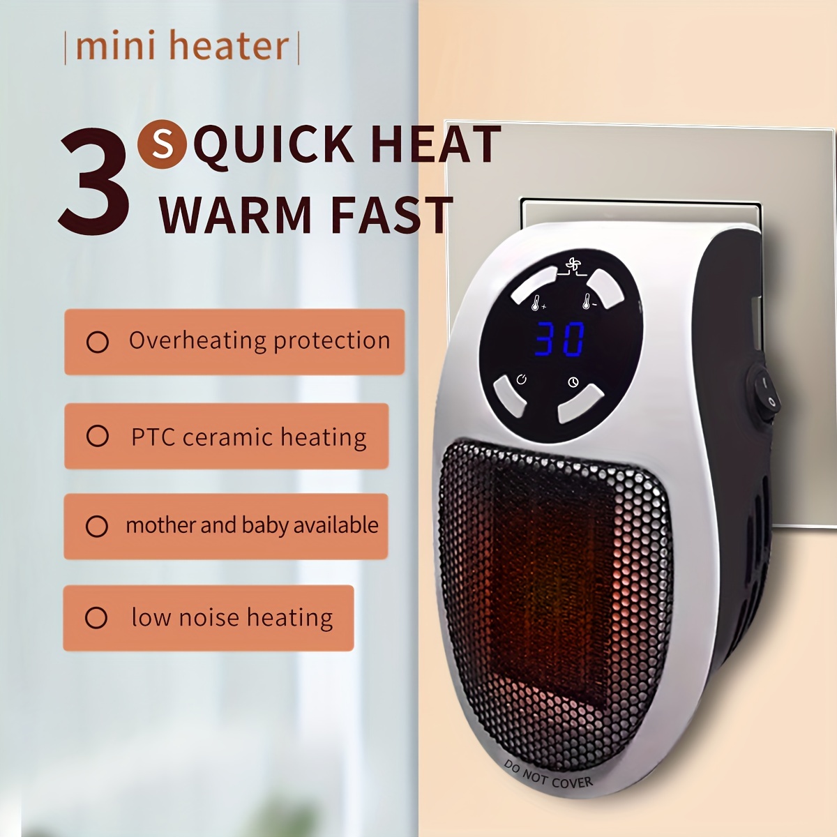 Small Heater With Heating And Fan Modes Mini Small Quick - Temu