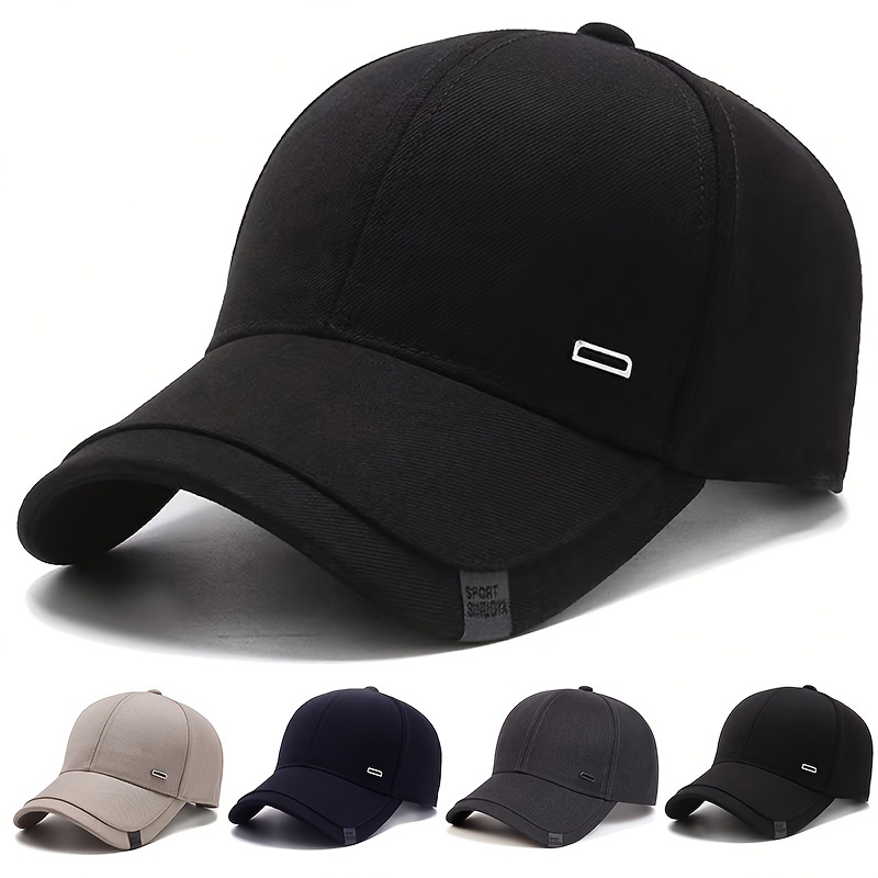 

1pc Unisex Plain Color Baseball Cap With Curved , Adjustable Hat, For And Traveling