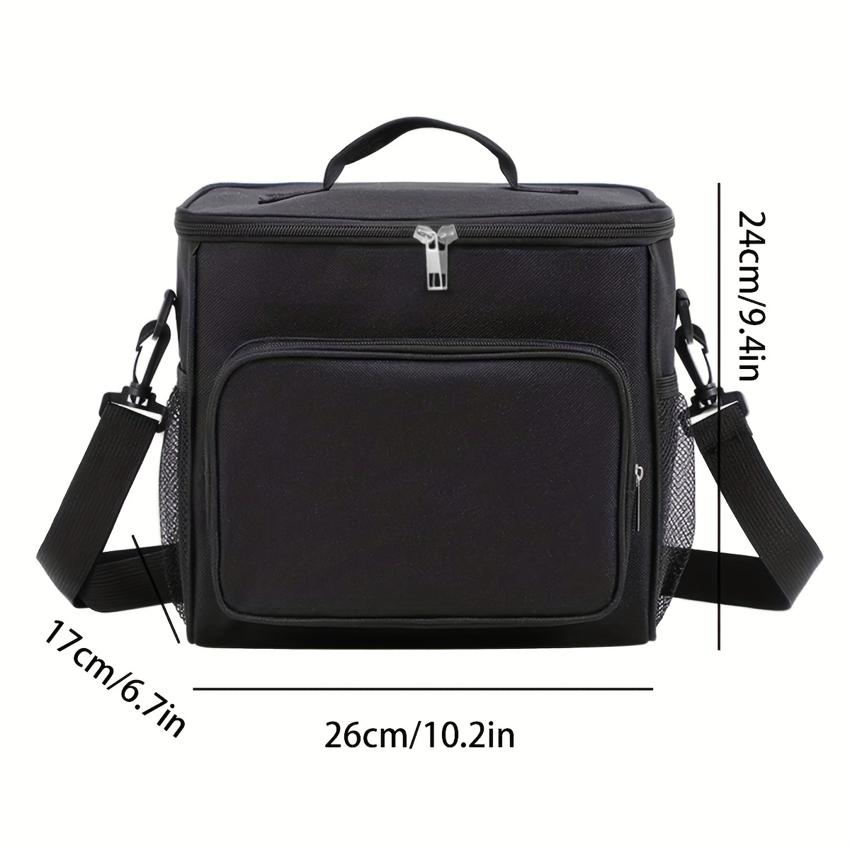 Double-layer Lunch Bag, Crossbody Large Capacity Insulated Bag