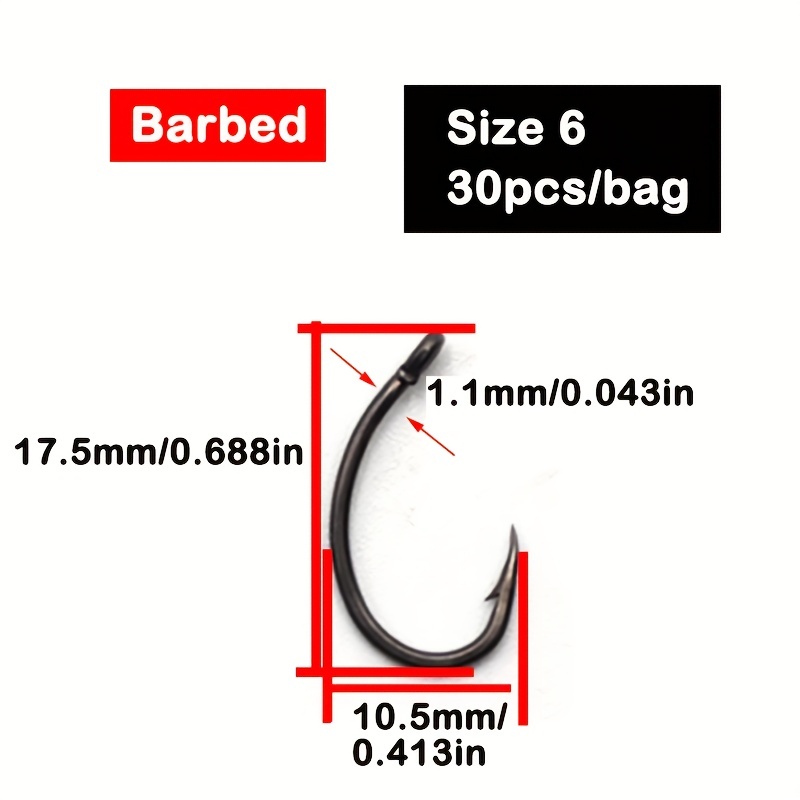 Carp Fishing Hair Rigs High Carbon Steel Curved Barbed Carp - Temu