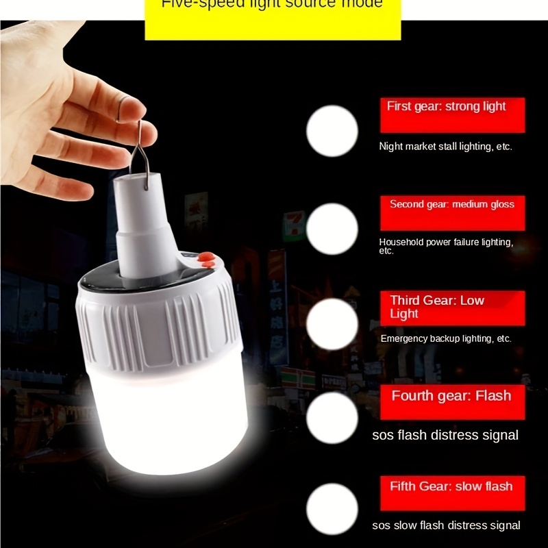Solar Led Rechargeable Light Bulb, Remote Control Mobile Night