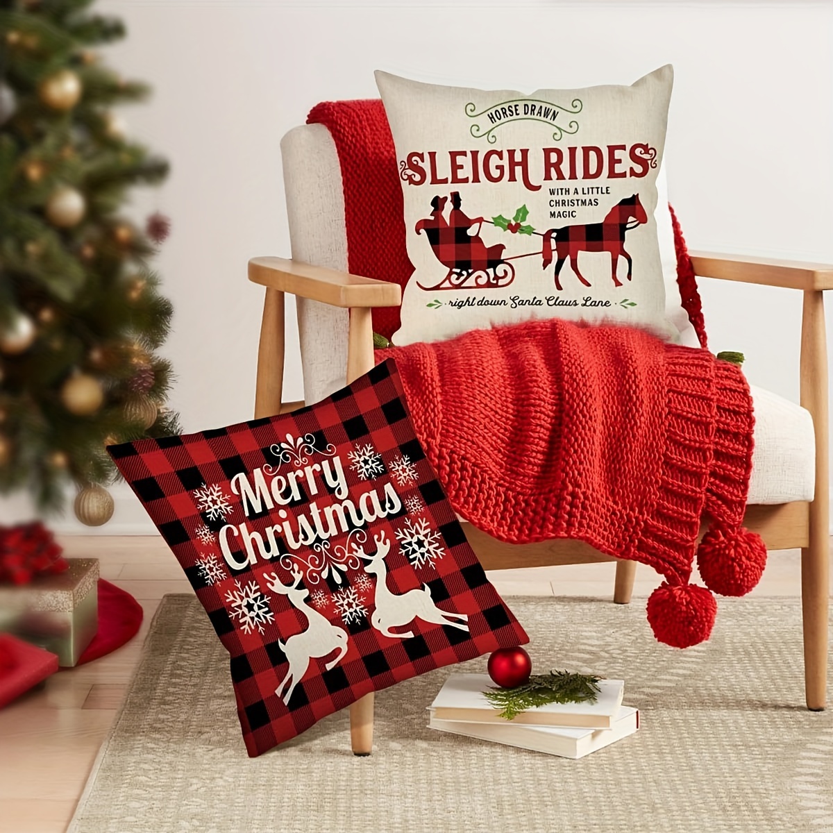 Zippered christmas pillow discount covers