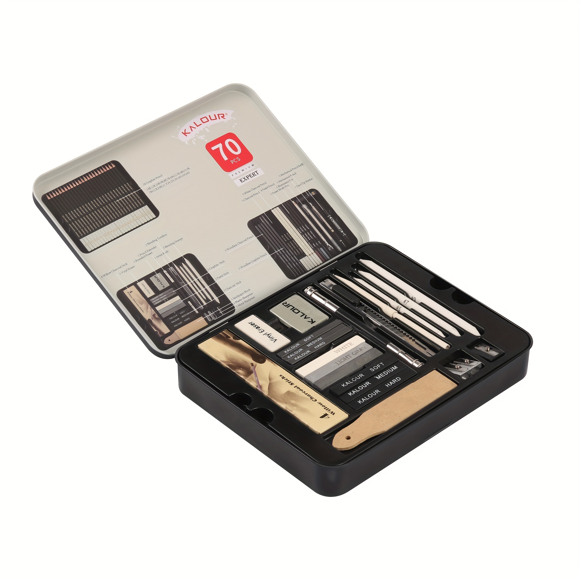 Sketch Drawing Pencils Kit With Tin Box include Graphite - Temu