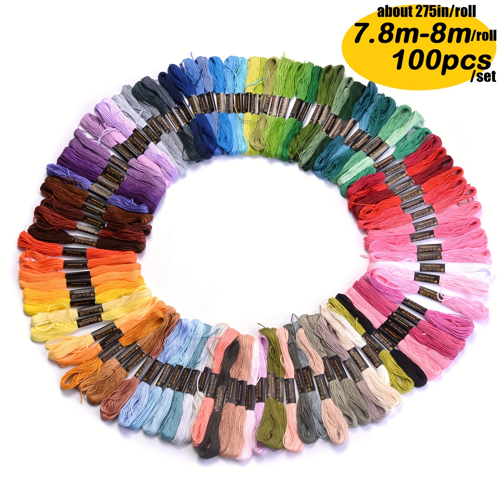 Cross Stitch Thread Rainbow Color Sewing Thread Starter Kit - Temu