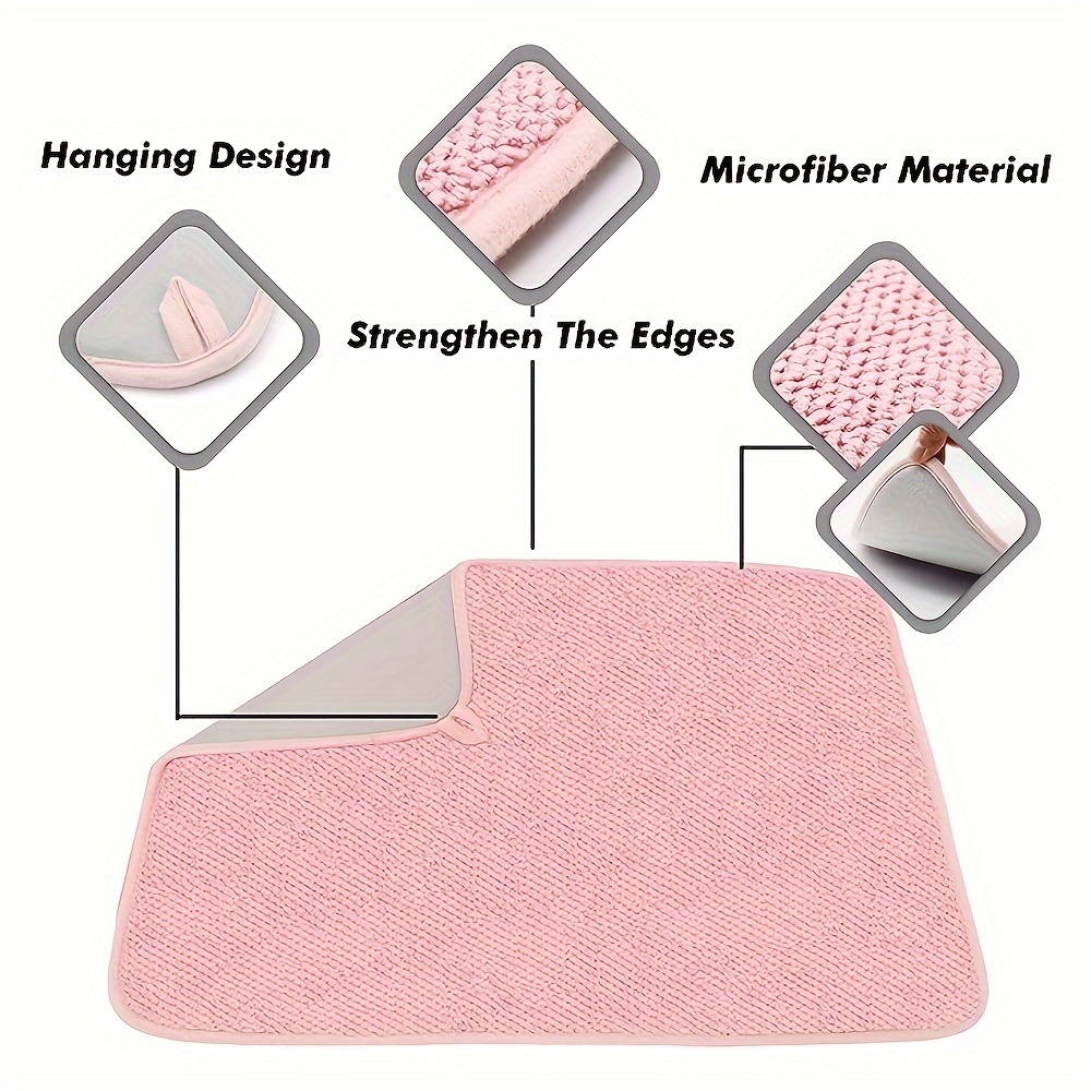 mDesign Reversible Absorbent Microfiber Dish Drying Mat, 2 Pack