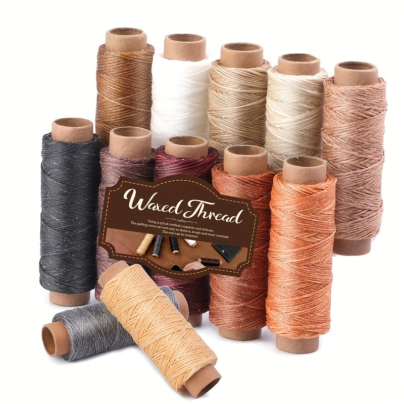 Leather Sewing With 12 Colors Of Wax Thread Each Size 55 And - Temu