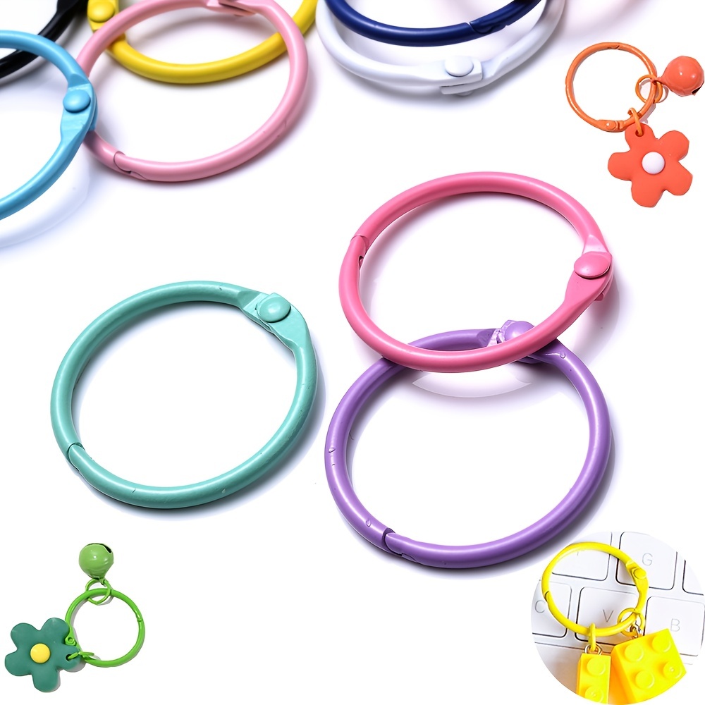 

10pcs 25/30mm Round Colorful Alloy Circle Ring, Spring Key Connector Lobster Claps Open Rings For Diy Jewelry Keychain Findings