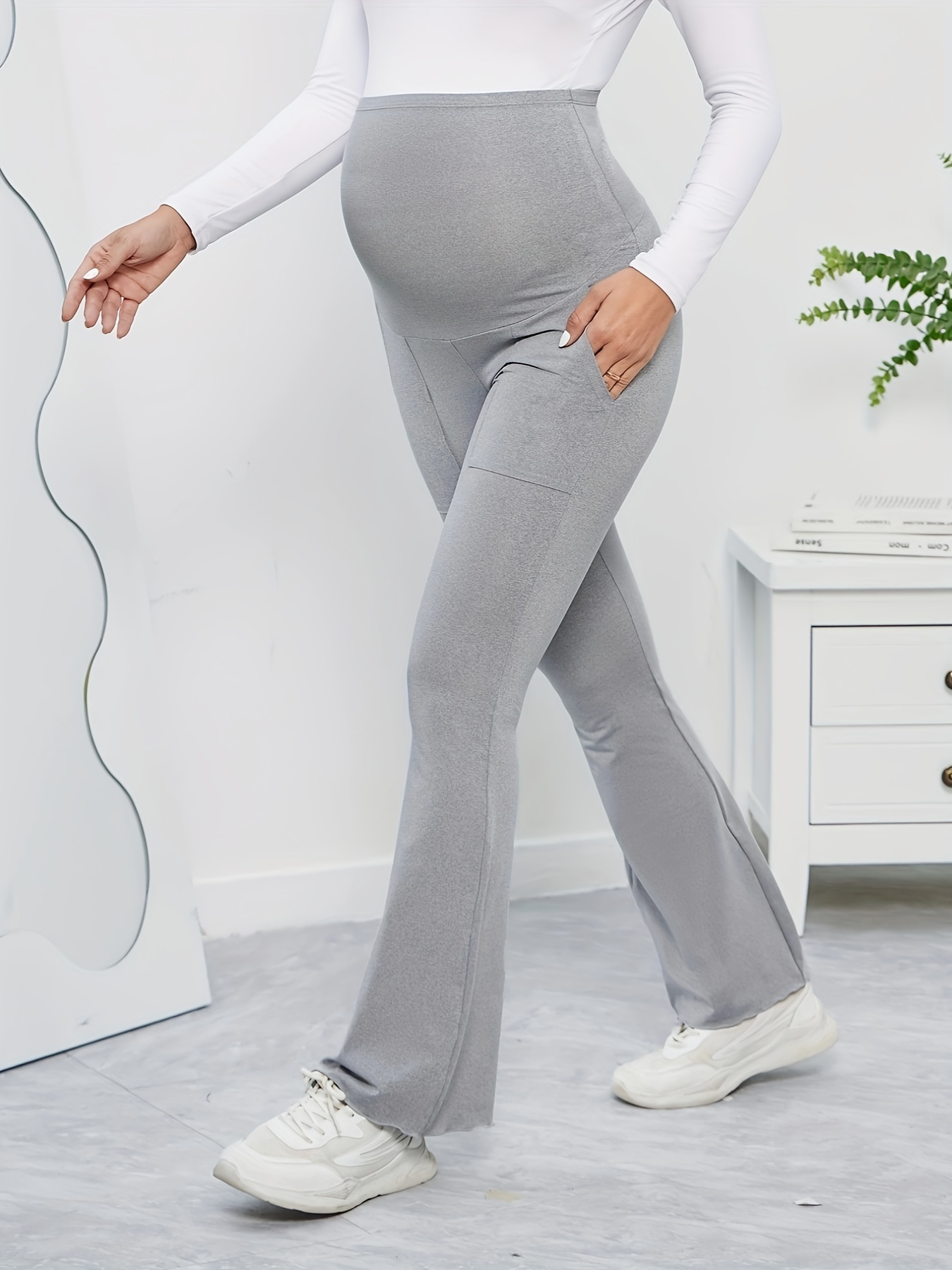 skpabo Women's Maternity Lounge Pants Stretchy Pregnancy Trousers