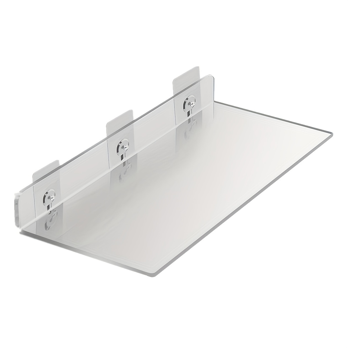Clear Acrylic Shelf No Drill Wall Shelf Storage Rack Thick Transparent  Floating Rack Stick Display Shelf for Kitchen Bathroom