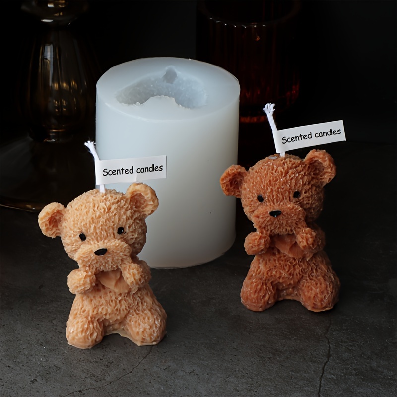  Small Size 3D Bear Candle Mold - MoldFun Teddy Bear