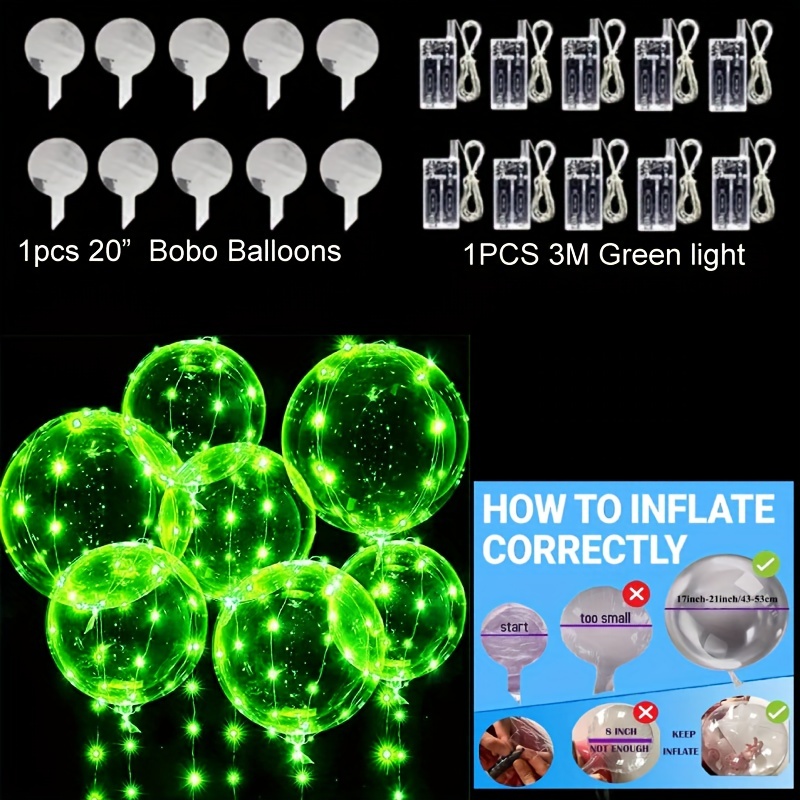 Transparent Clear Party Eco-Friendly Bobo Balloon 20 Inches LED