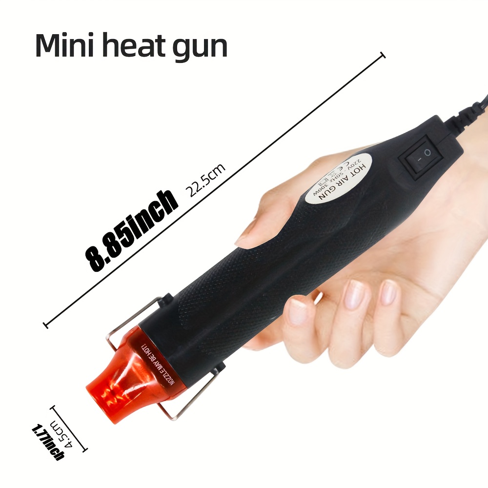 Mini Heat Gun With Heat Shrink Tubing Kit, 220v Tiny Hot Air Gun Kit For  Wire Connectors, Embossing Small Heat Gun For Epoxy Resin Vinyl Craft Candle  Making, Eu Plug - Temu
