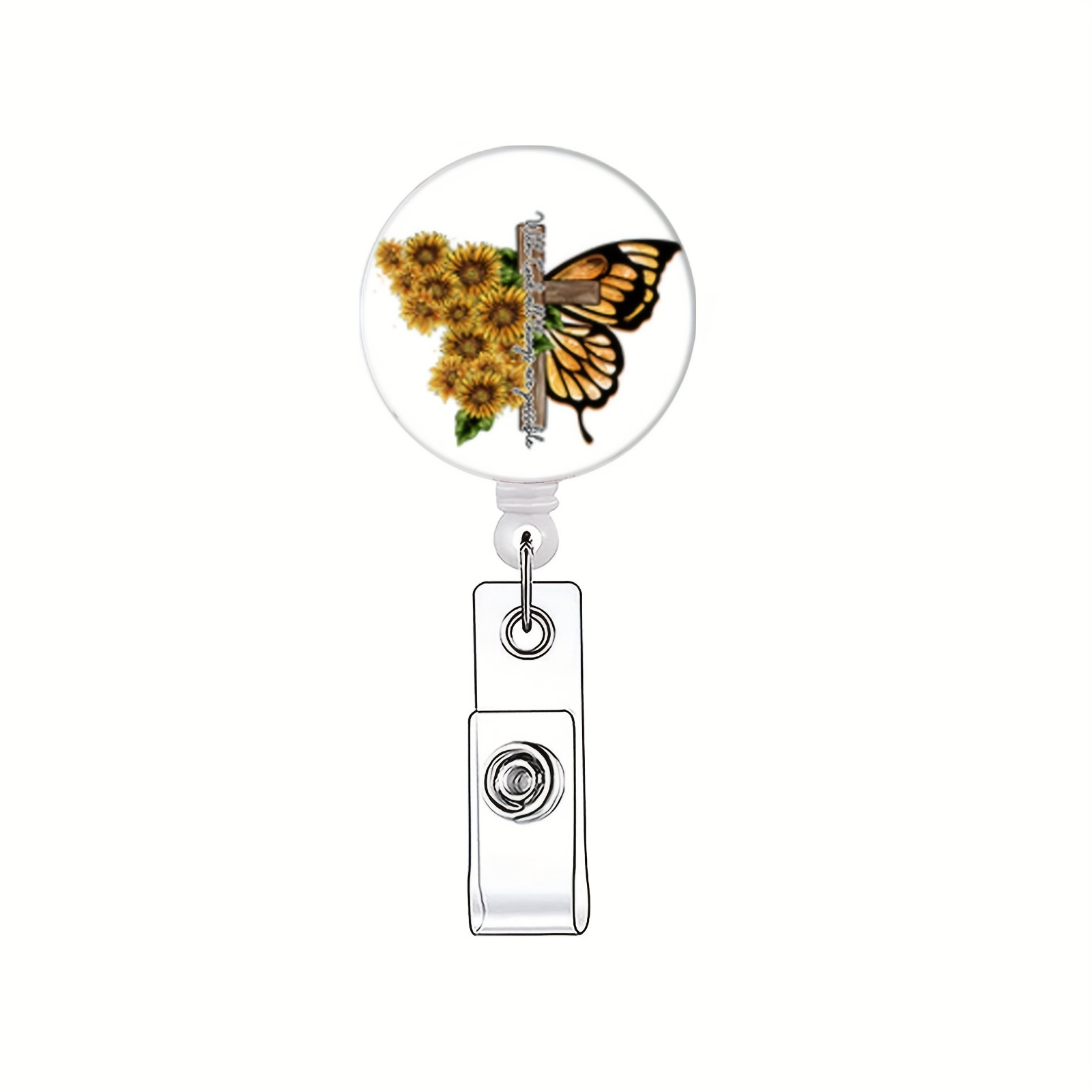 Retractable Sunflower Butterfly Bee Badge Reel Perfect - Temu