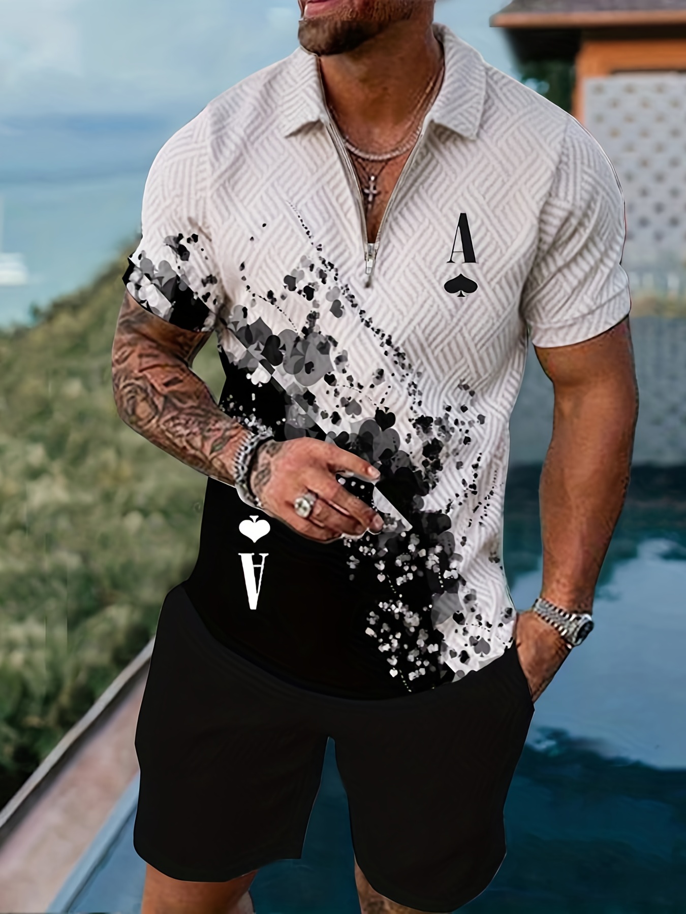 Plus Size Men's Casual 3d Print Outfits Male's Short sleeve - Temu
