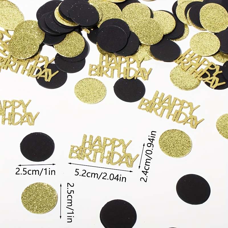 Golden Black Happy Birthday Gift Bags Golden Dot Birthday - Temu