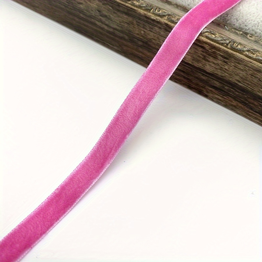French VELVET Ribbon HOT PINK by the yard 3/16 inch