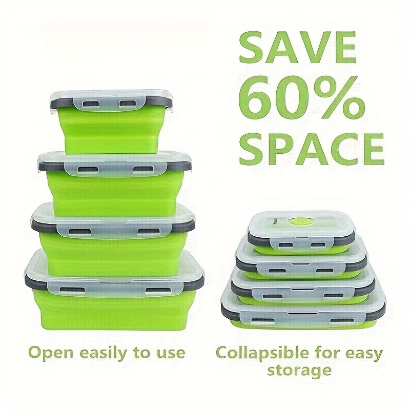 IvyMei Set of 4 Collapsible Food Storage Containers with Lids