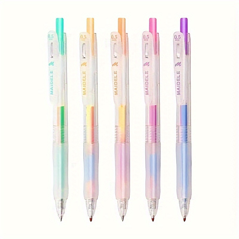 6pcs Rainbow Gradient Gel Pens Glitter Colors