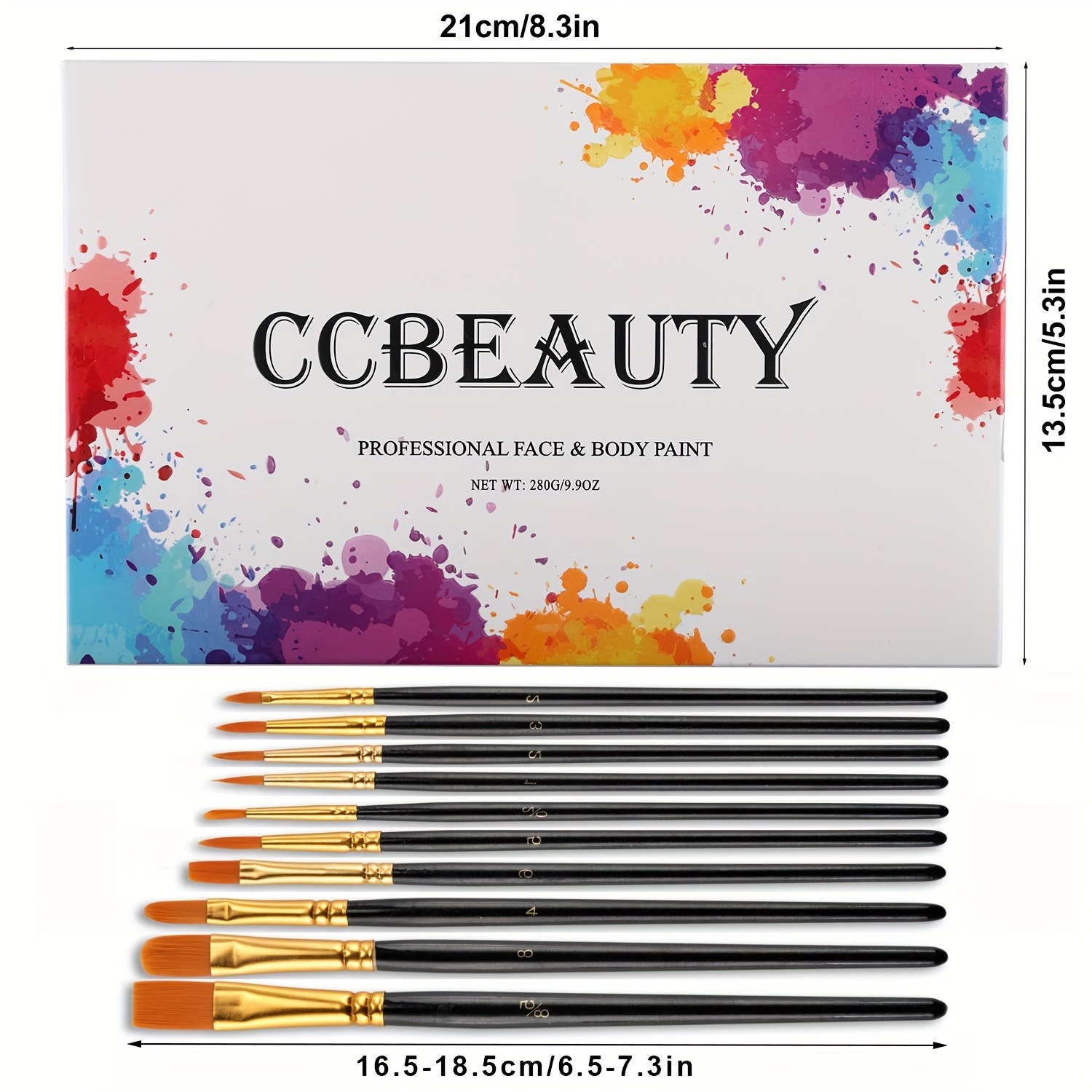 CCbeauty Professional 36 Colors Face Body Paint, Large Cream Painting  Palette Kit (8 Metallic + 6 UV Glow + 22 Matte Colors), Safe FacePaint for