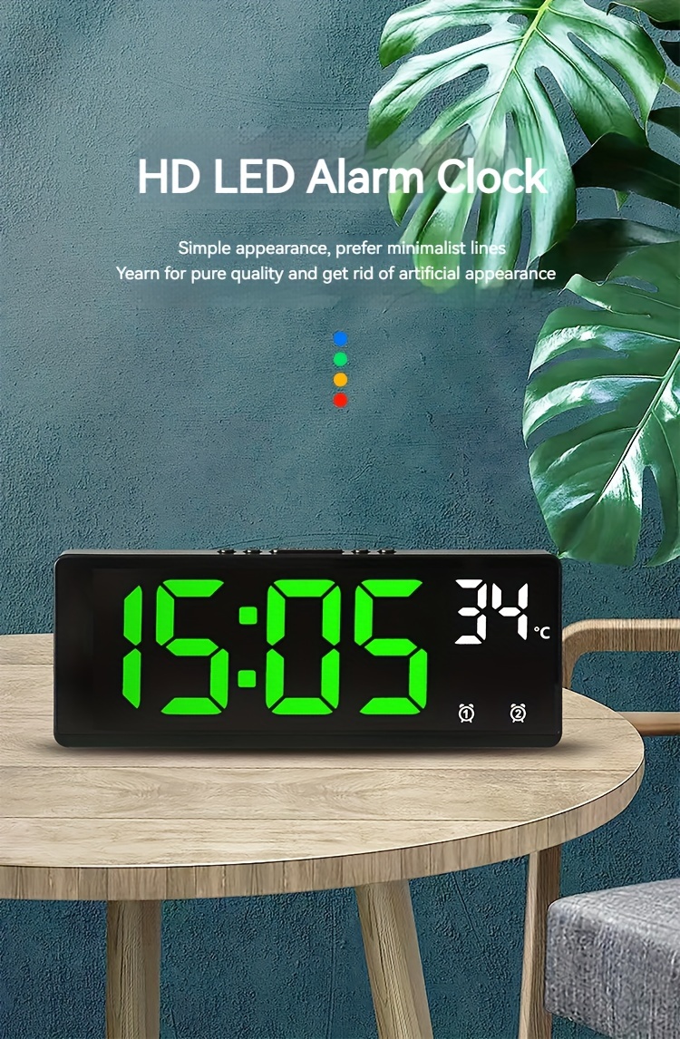 Espejo Led Digital Con Alarma, Espejo Multifuncional