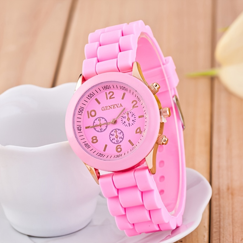 Minimalist Silicone Casual Quartz Watch Women Crystal - Temu